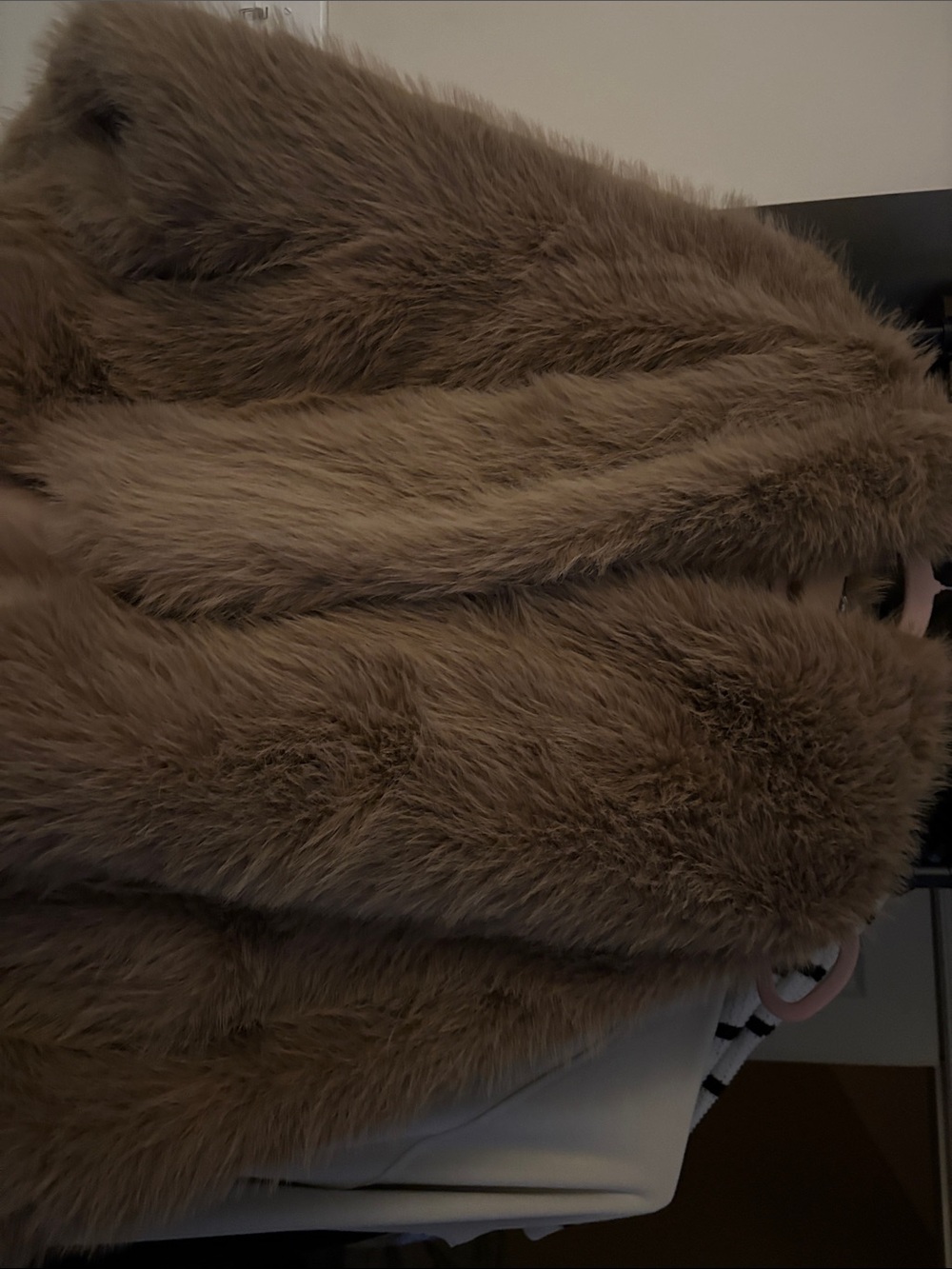 Plush Taupe Teddy Jacket - Cozy Faux Fur Coat